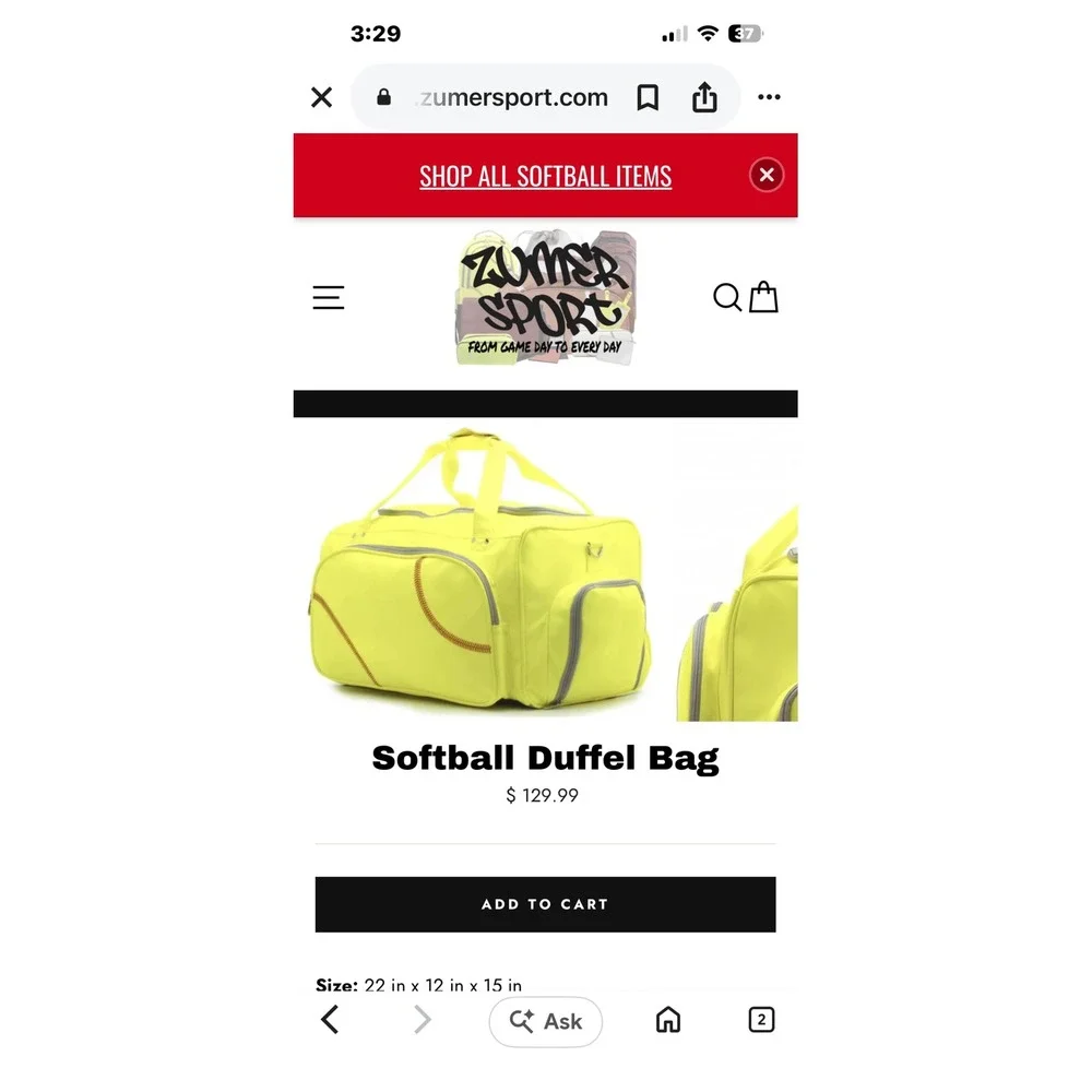 Neon Yellow Softball Stitching Duffel Bag Sports Travel Gym Bag with Shoe Pocket